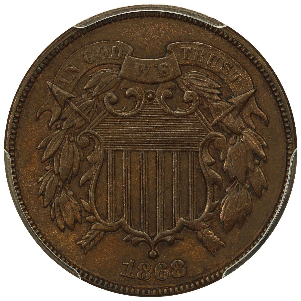 1868 2c PCGS AU55, AU55BN - PCGS Auction Prices