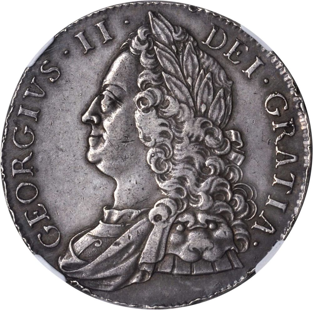 GREAT BRITAIN. Crown, 1750. George II (1727-60). NGC AU-55., AU55 - PCGS  Auction Prices