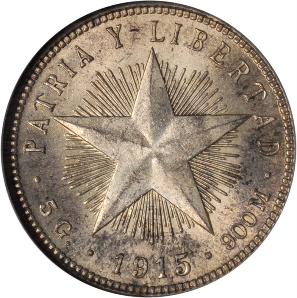CUBA. 20 Centavos, 1915. NGC MS-63., MS63 - PCGS Auction Prices