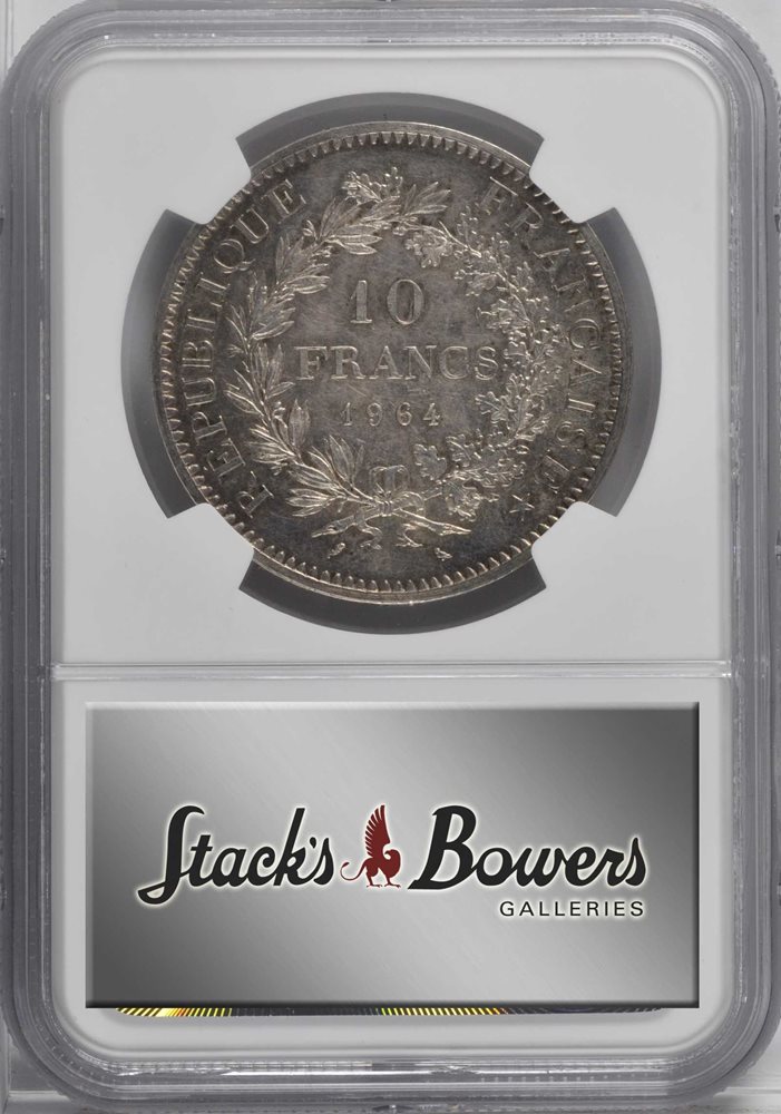 FRANCE. 10 Francs Essai in Silver, 1964. NGC MS-62., SP62 - PCGS