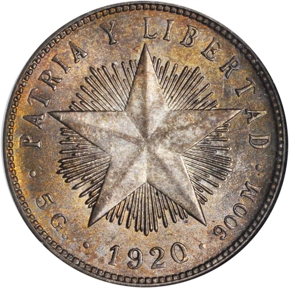 CUBA. 20 Centavos, 1920. NGC MS-66., MS66 - PCGS Auction Prices