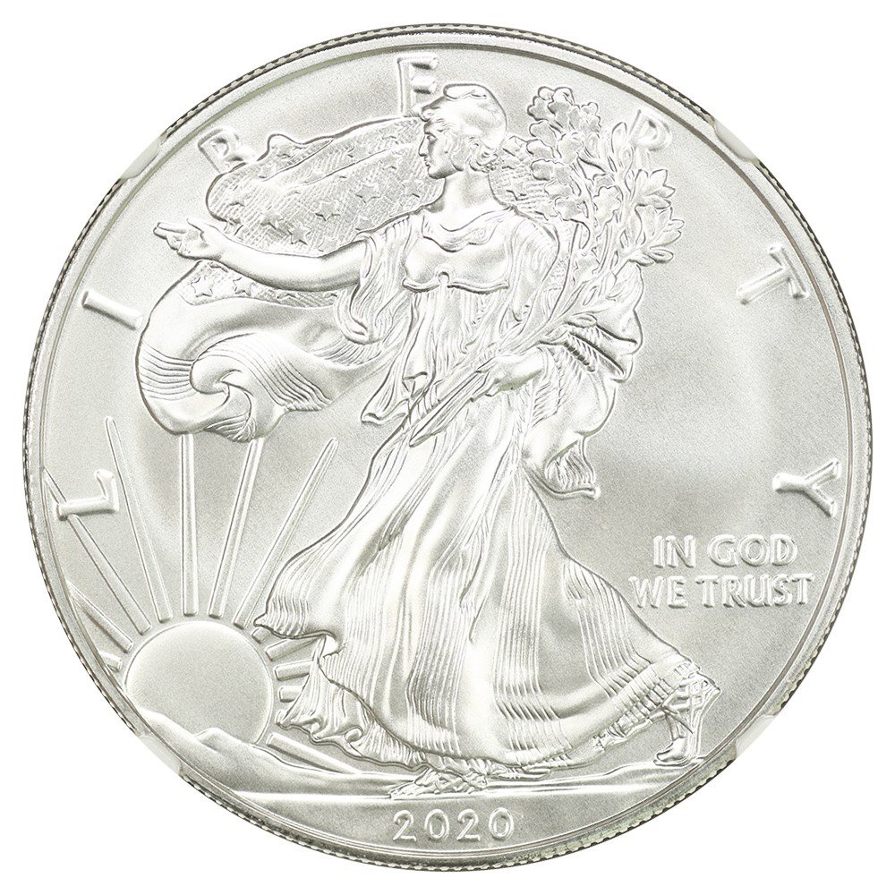 2020-W Silver Eagle $1 NGC MS70 (Burnished), MS70 - PCGS Auction