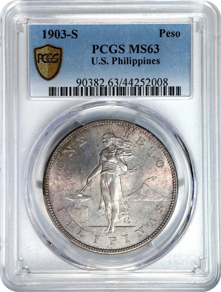 1903年 （稀少）アメリカ領フィリピン女性立像 火山乙女 PCGS認証 1903年 （稀少）アメリカ領フィリピン女性立像 火山乙女 PCGS