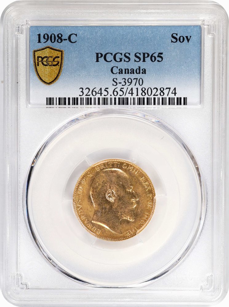 CANADA. Sovereign, 1908-C. Ottawa Mint. Edward VII. PCGS SPECIMEN