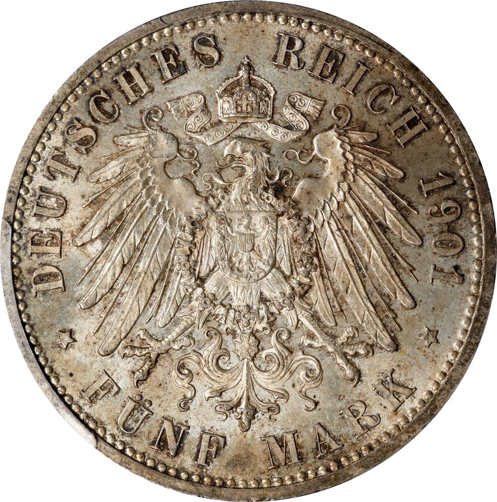 GERMANY. Prussia. 5 Mark, 1901. Berlin Mint. Wilhelm II. PCGS MS