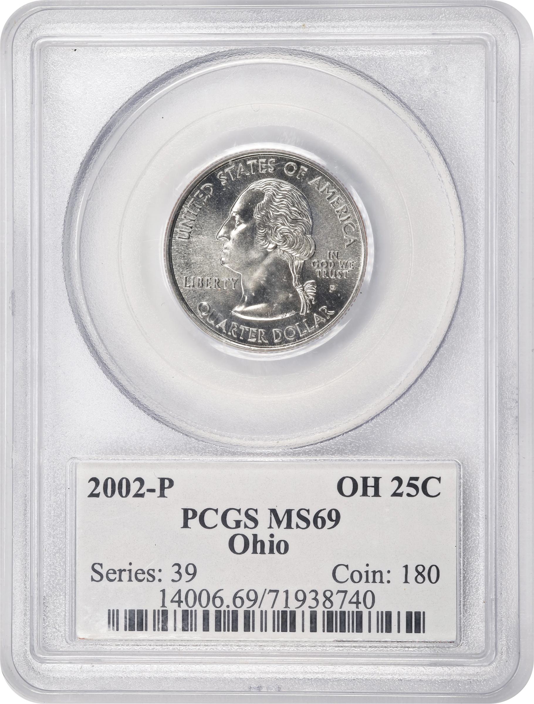 2002 State Quarter. Ohio. MS-69 (PCGS)., MS69 - PCGS Auction Prices