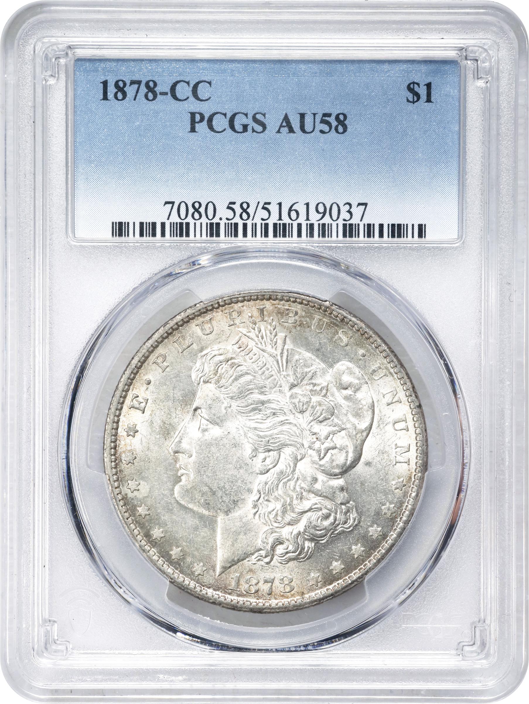1878-CC Morgan Silver Dollar. AU-58 (PCGS)., AU58 - PCGS Auction