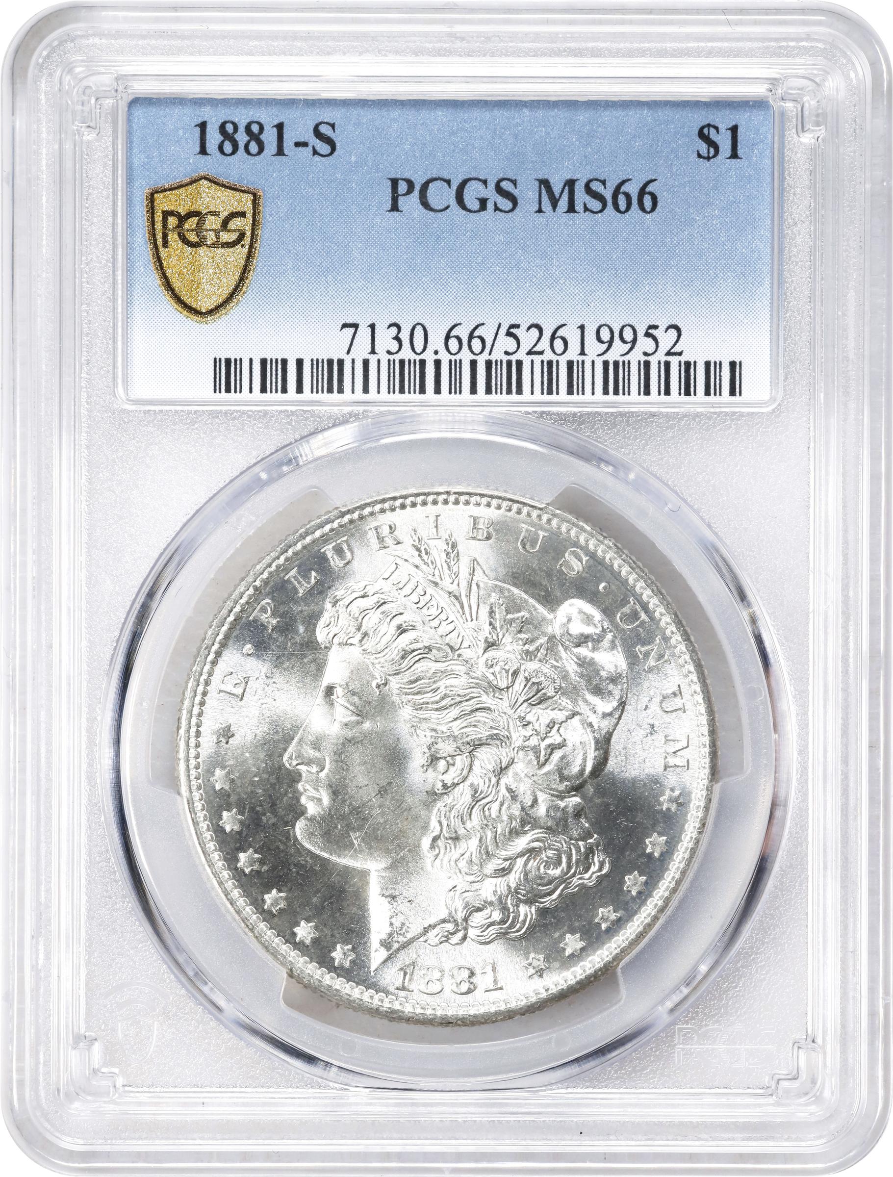 1881-S Morgan Silver Dollar. MS-66 (PCGS)., MS66 - PCGS Auction Prices