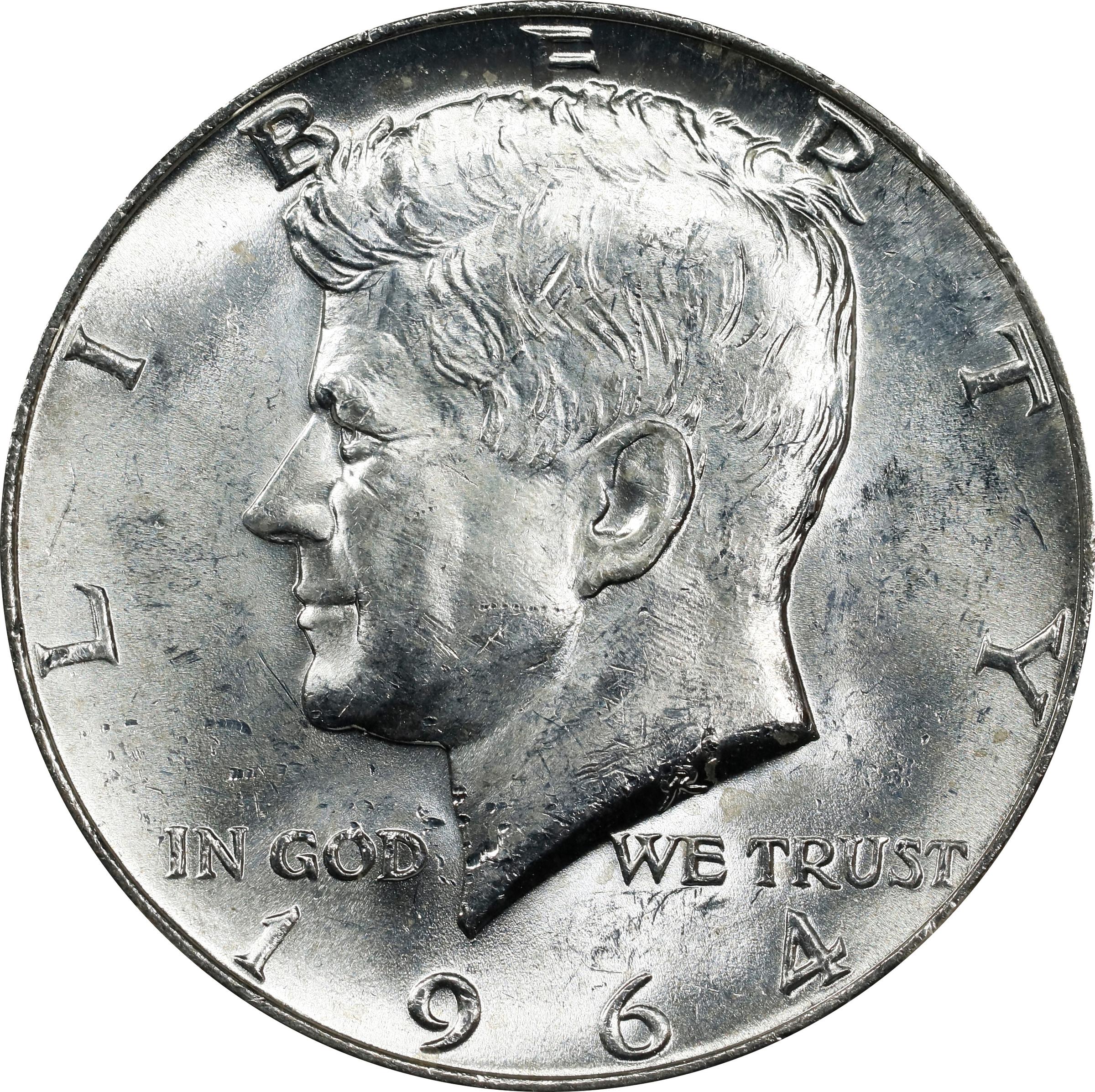 1964-D Kennedy Half Dollar. Discovery Bag. First Day of Issue. MS