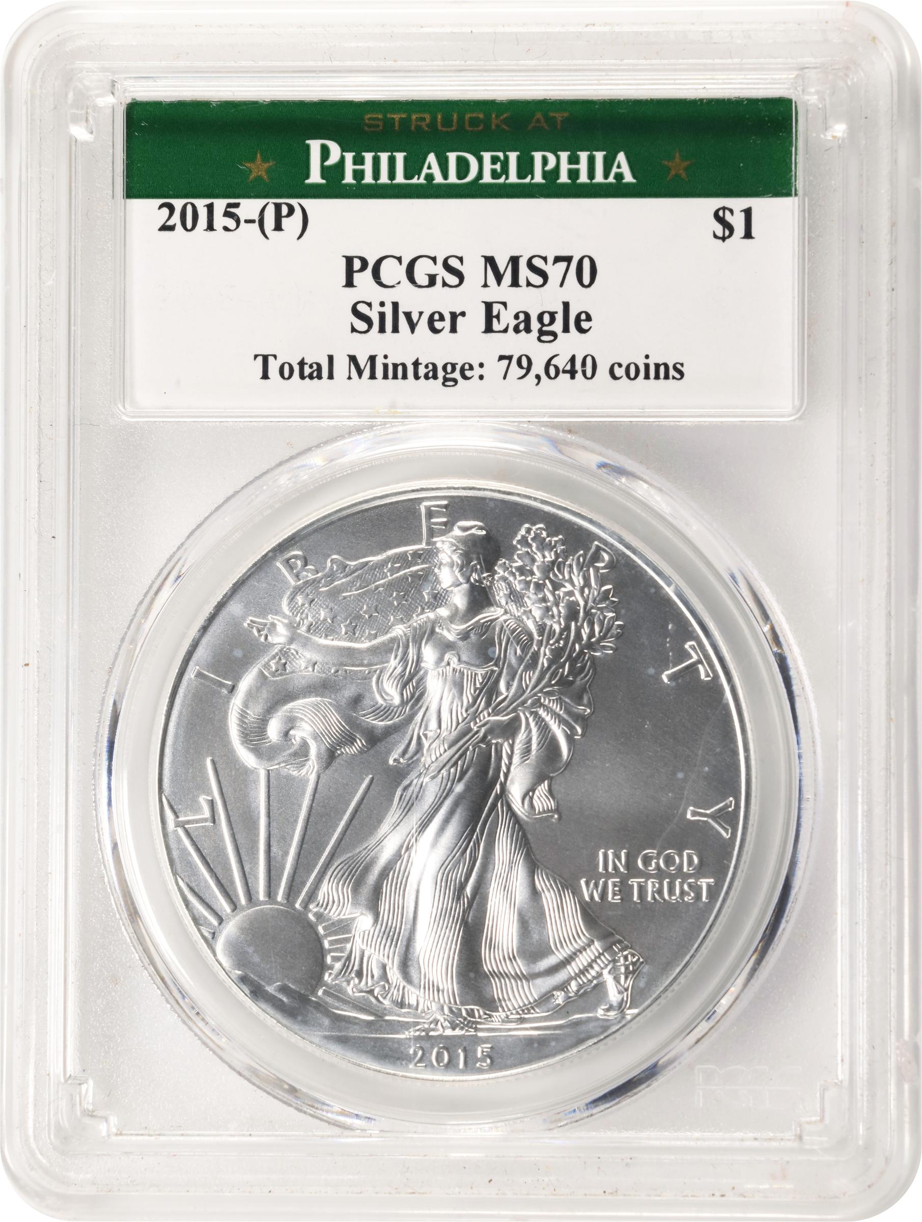 2015-(P) Silver Eagle. MS-70 (PCGS)., MS70 - PCGS Auction Prices