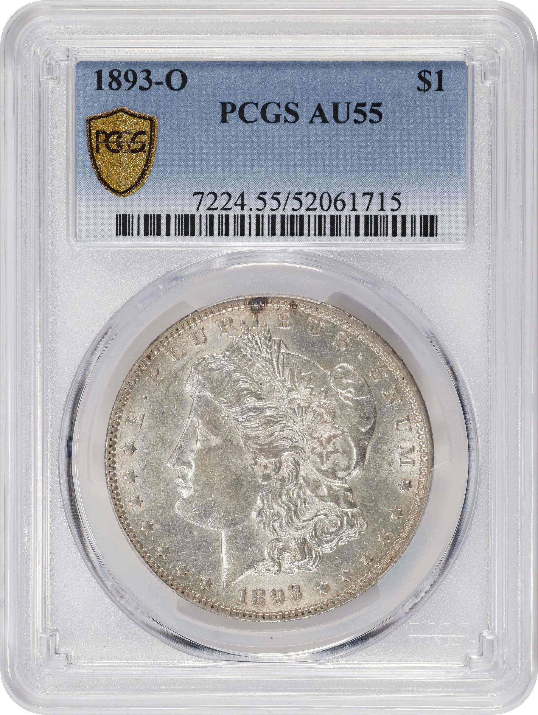 1893-O Morgan Silver Dollar. AU-55 (PCGS)., AU55 - PCGS Auction Prices