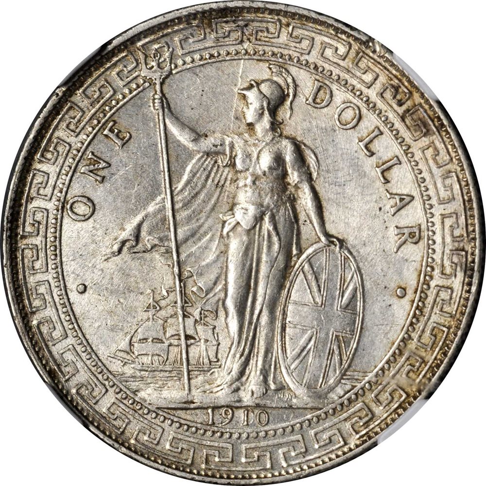 最終値下げ❗️香港 イギリス 貿易銀 1910年 ONE DOLLAR 銀貨 GREAT BRITAIN. Trade Dollar, 1910/00-B. Bombay Mint. Edward VII