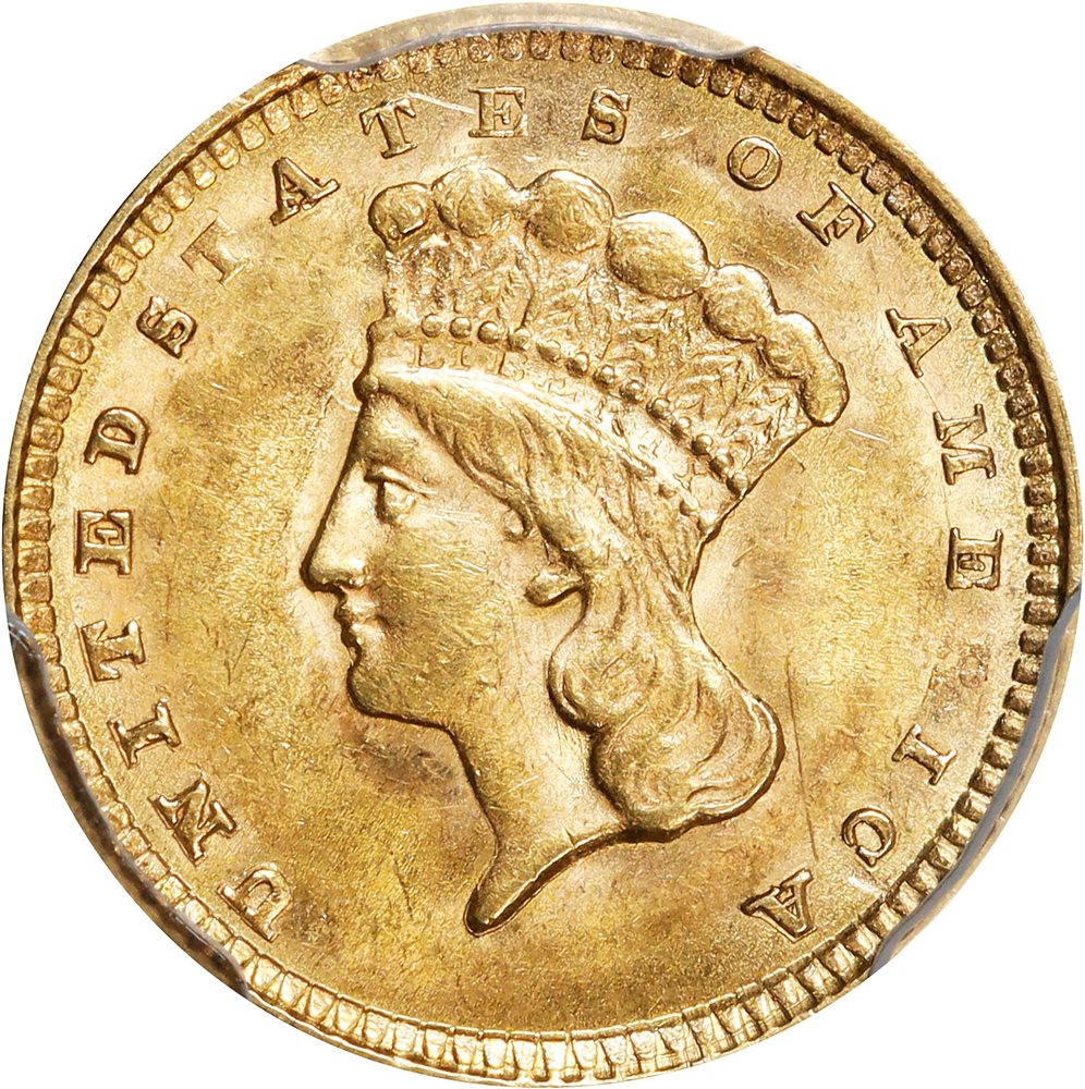 1857 Gold Dollar. MS-62 (PCGS)., MS62 - PCGS Auction Prices