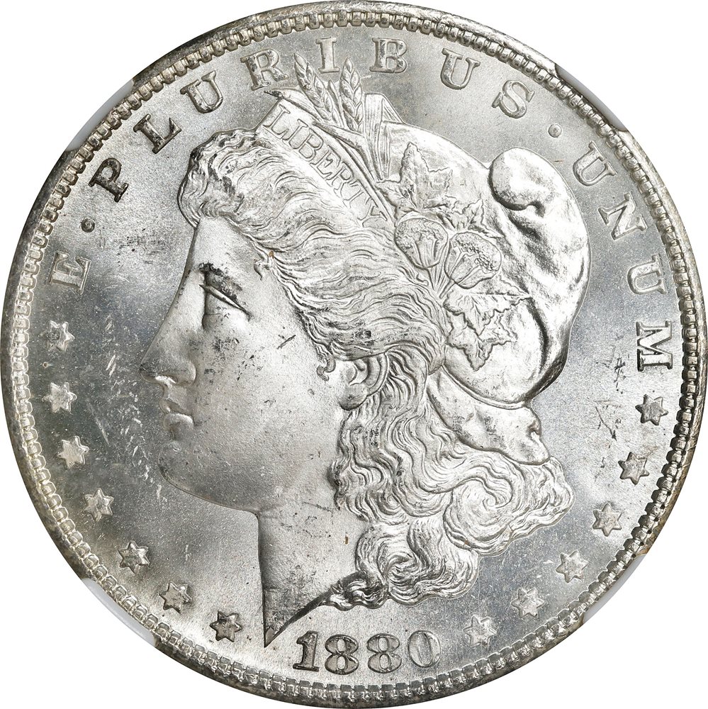 1880-S Morgan Silver Dollar. MS-65+ (NGC)., MS65+ - PCGS Auction