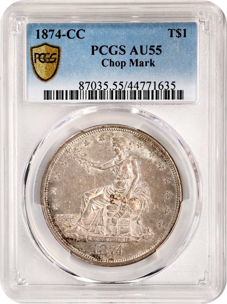 UNITED STATES OF AMERICA. Trade Dollar, 1874-CC. Carson City Mint