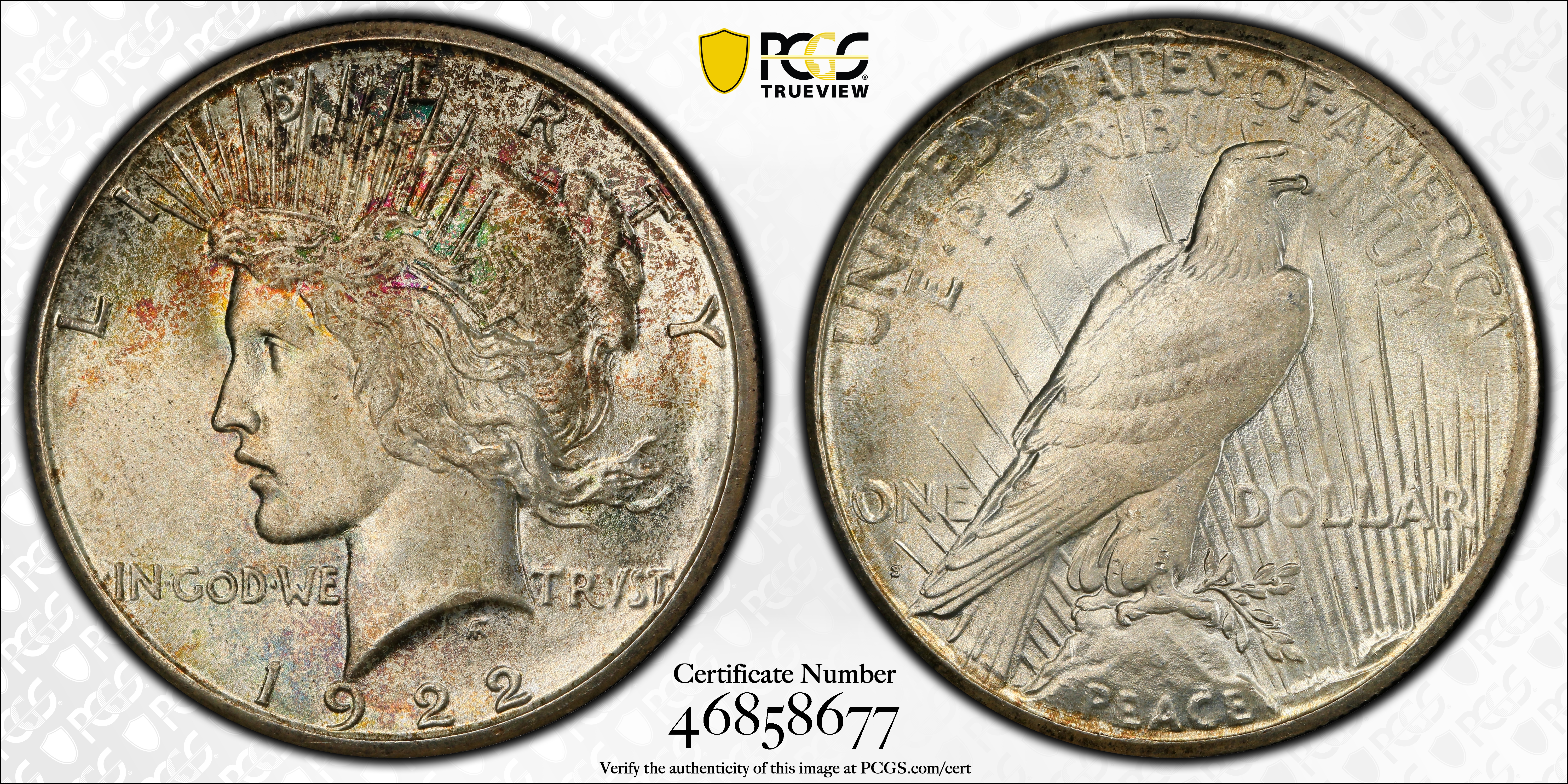 1922-S Peace Silver Dollar. MS-66 (PCGS). CMQ., MS66 - PCGS