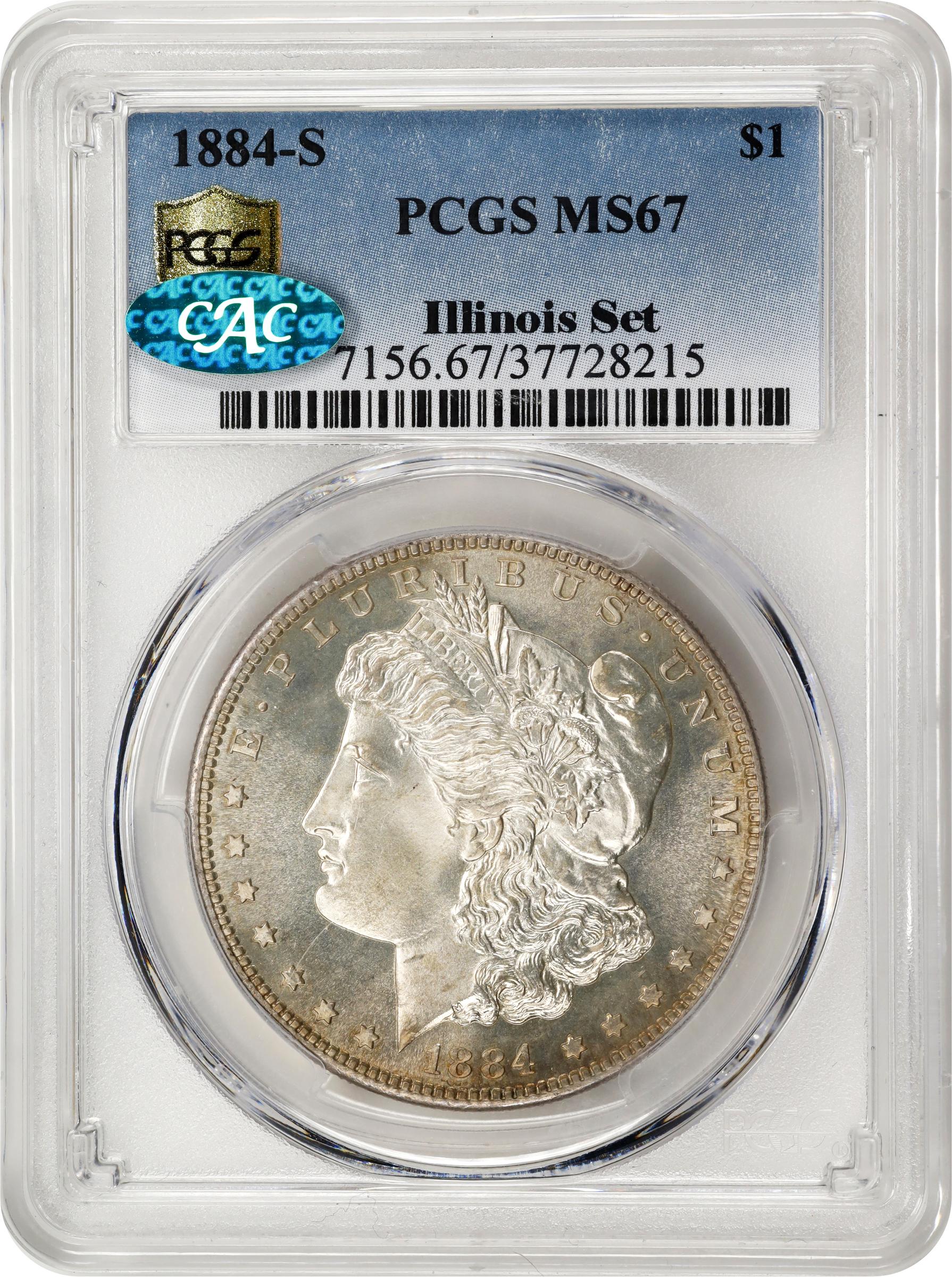 1884-S Morgan Silver Dollar. MS-67 (PCGS). CAC., MS67 - PCGS
