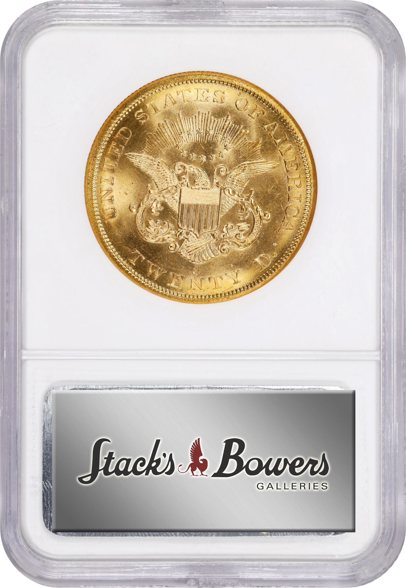 1857-S Liberty Head Double Eagle. MS-67 (NGC)., MS67 - PCGS