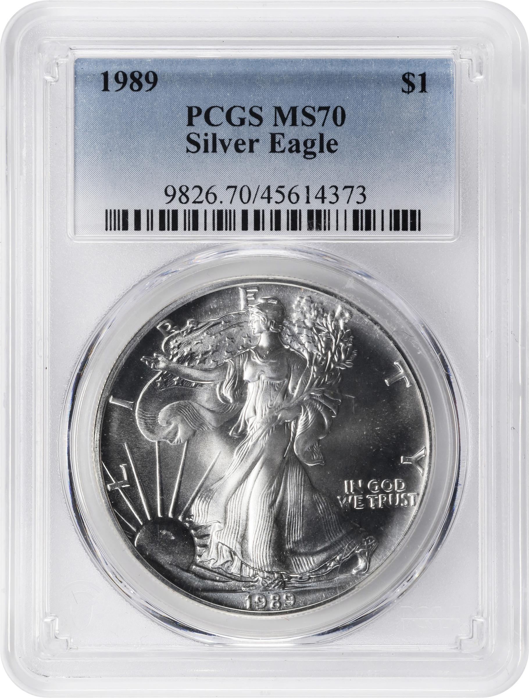 1989 Silver Eagle. MS-70 (PCGS)., MS70 - PCGS Auction Prices
