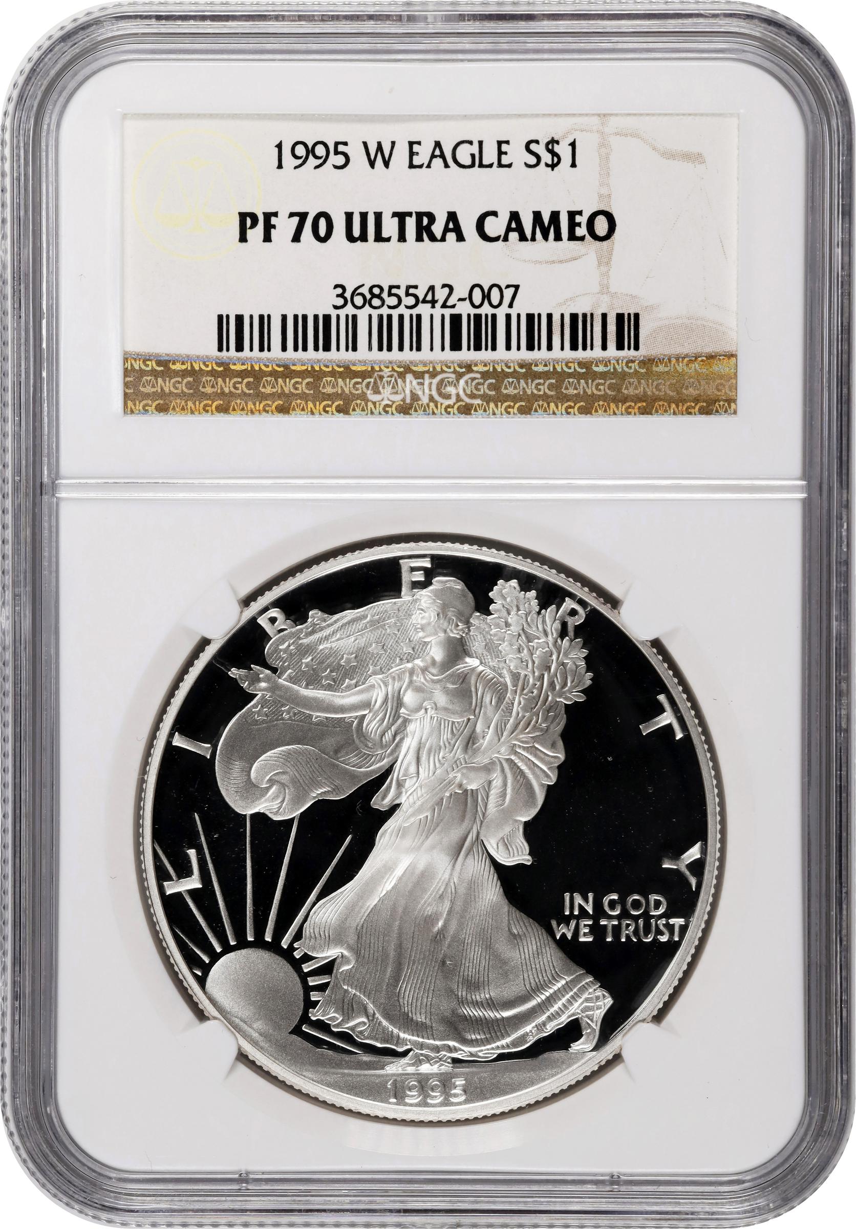 1995-W Silver Eagle. Proof-70 Ultra Cameo (NGC)., PR70DCAM - PCGS