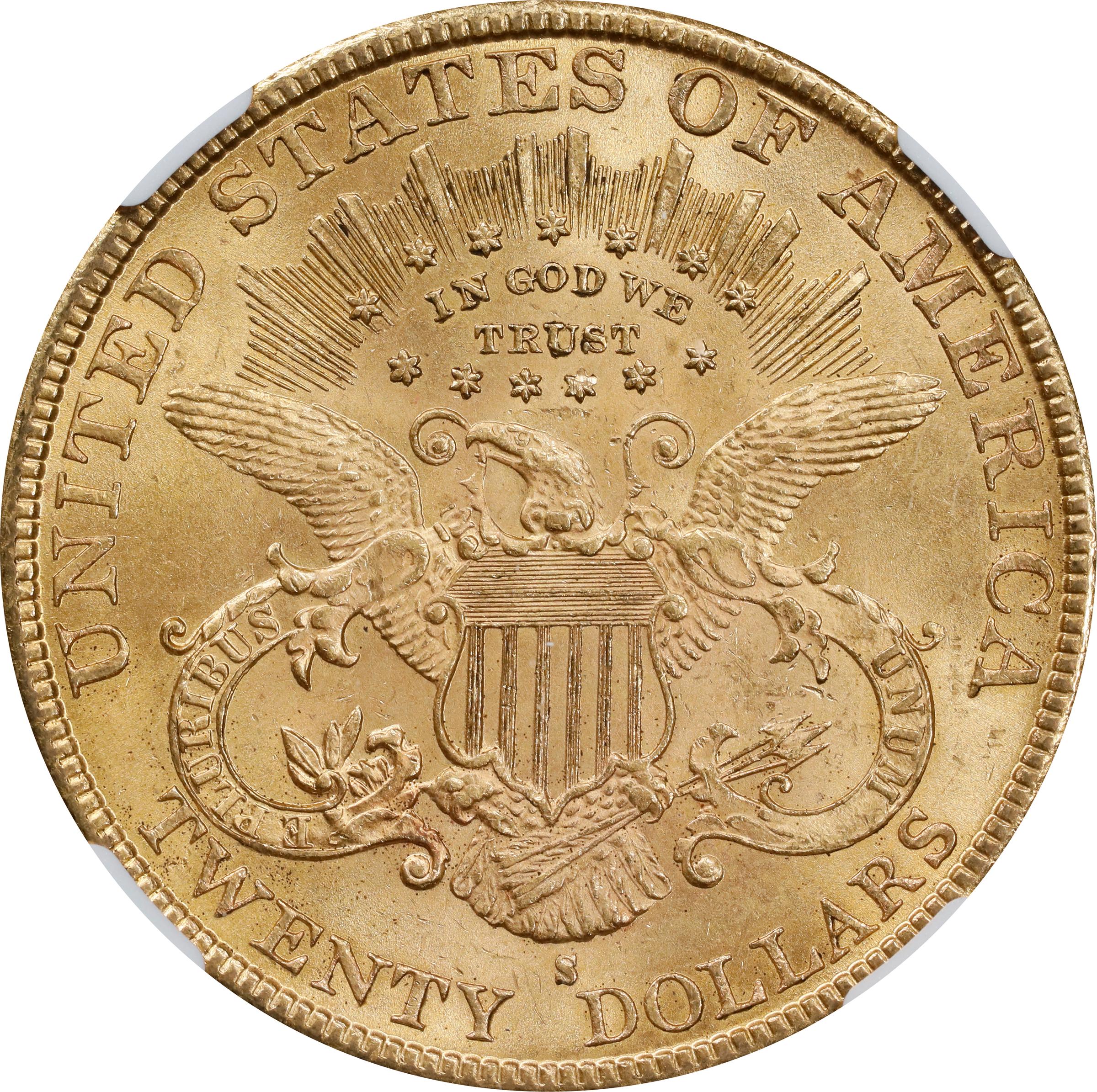 1893-S Liberty Head Double Eagle. MS-62 (NGC)., MS62 - PCGS