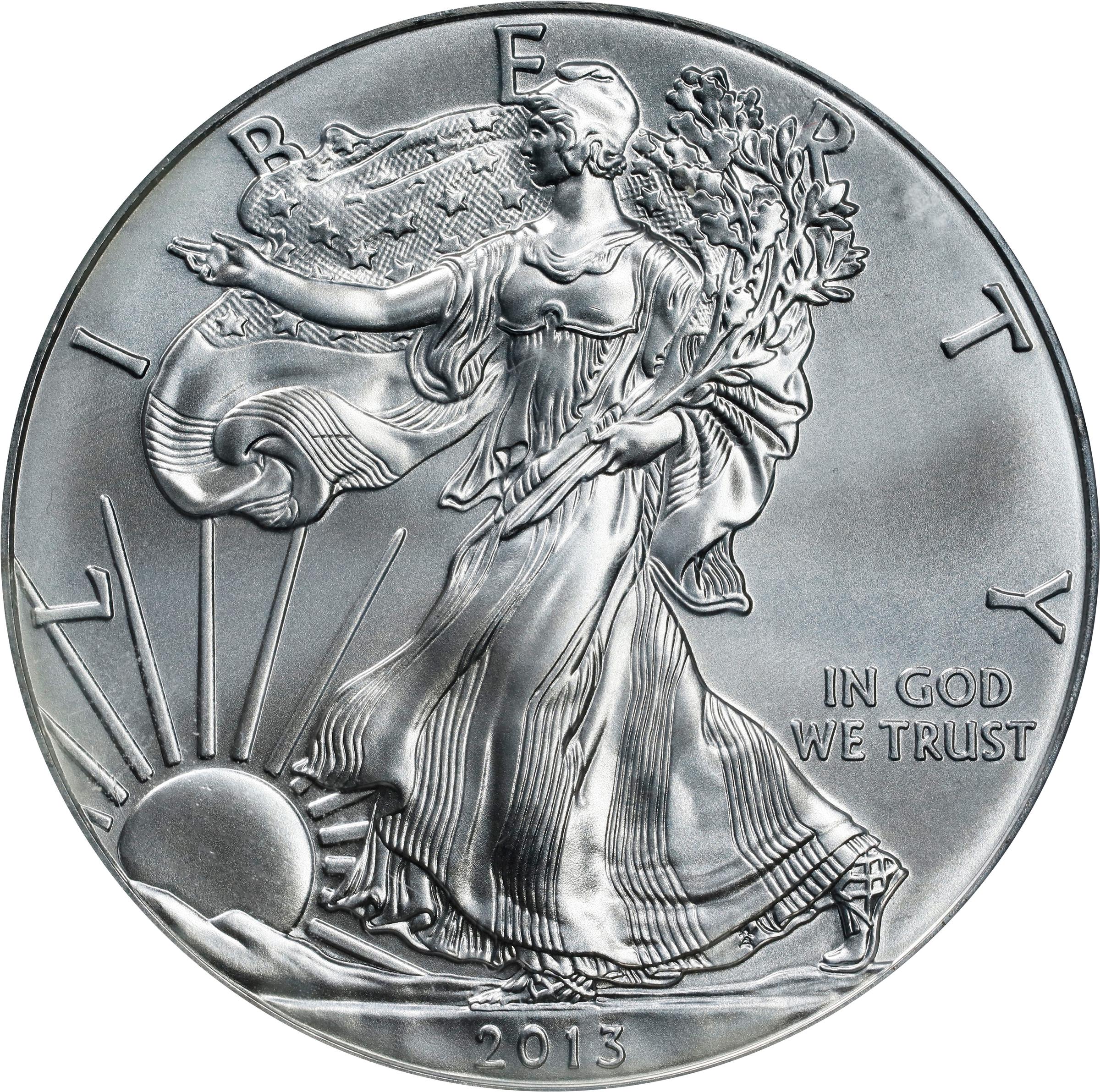 2013 Silver Eagle. First Day of Issue. MS-70 (ANACS)., MS70 - PCGS