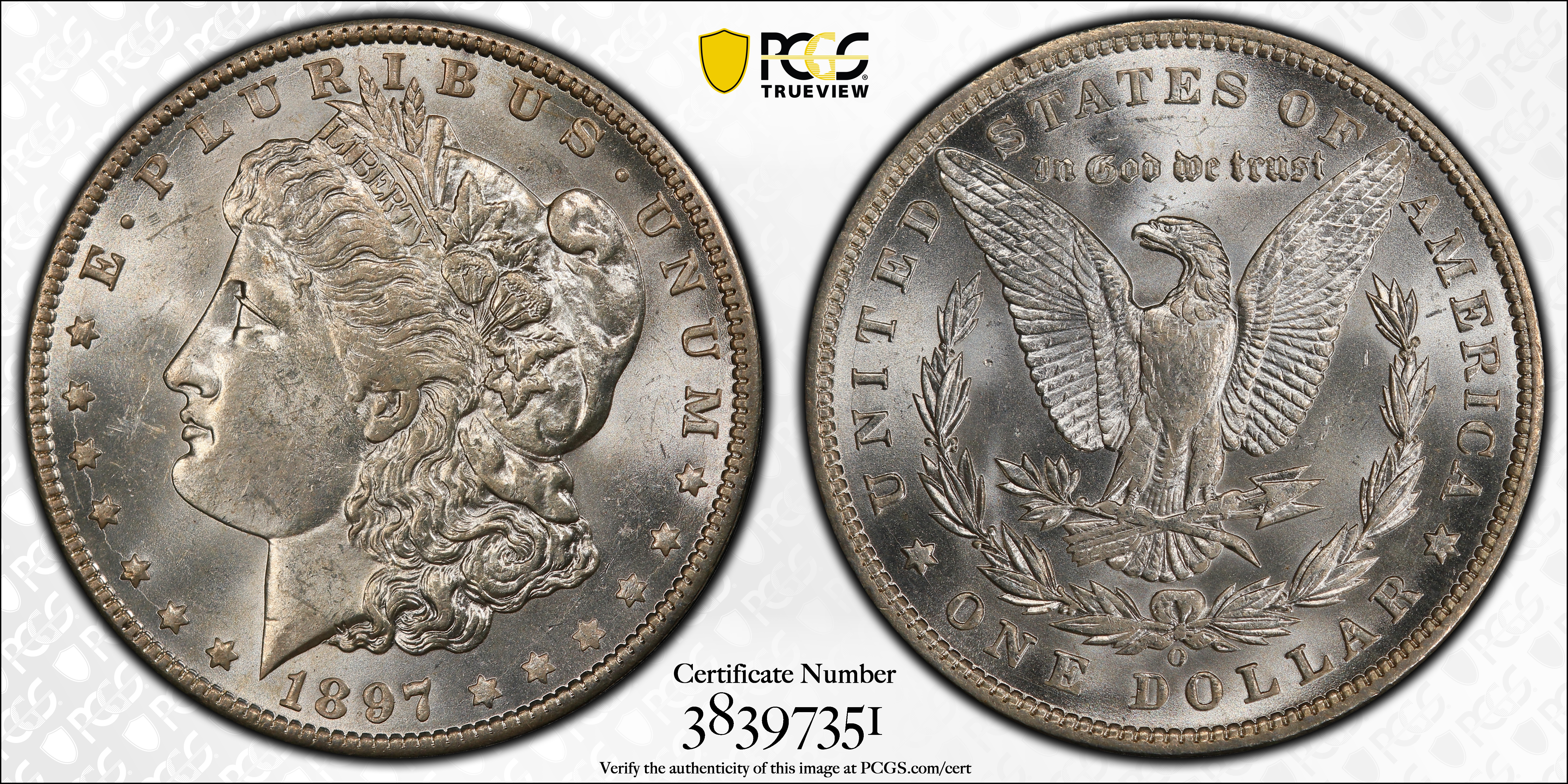 1897-O Morgan Silver Dollar. MS-62 (PCGS)., MS62 - PCGS Auction Prices
