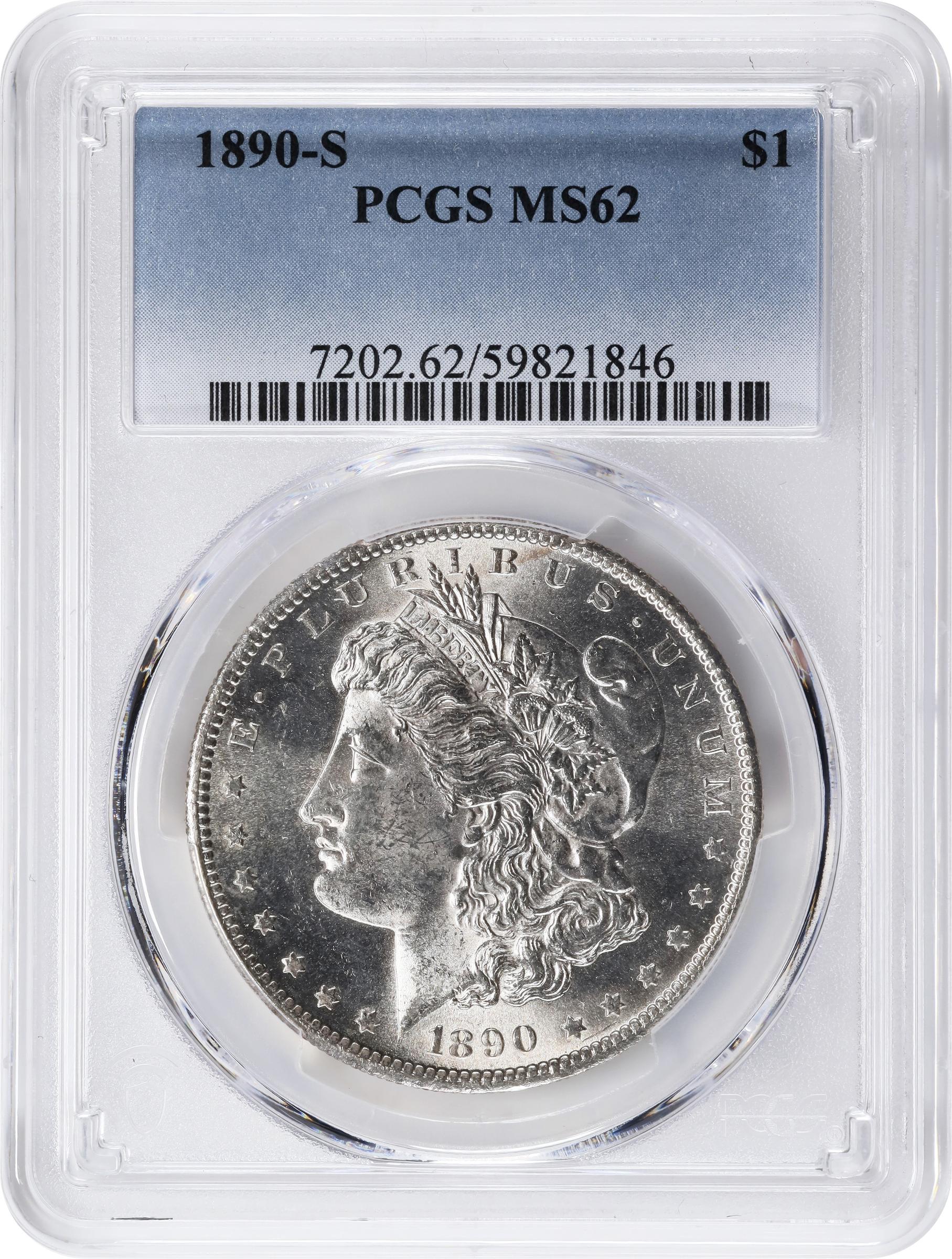 1890-S Morgan Silver Dollar. MS-62 (PCGS)., MS62 - PCGS Auction Prices