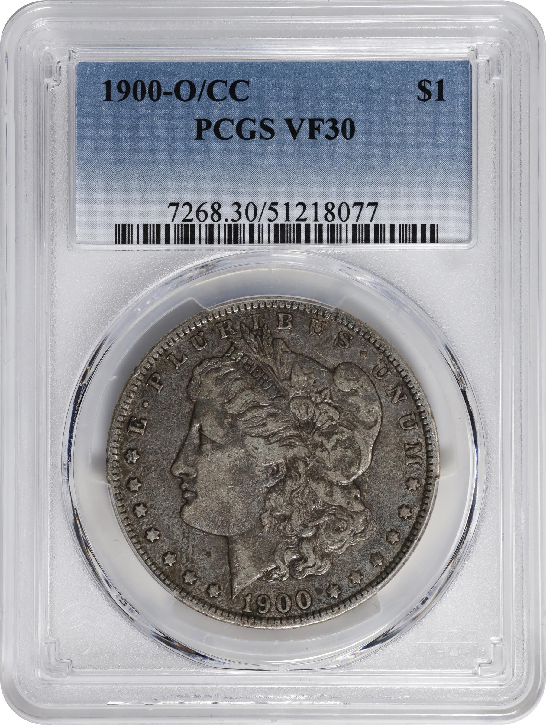 1900-O/CC Morgan Silver Dollar. Top 100 Variety. VF-30 (PCGS