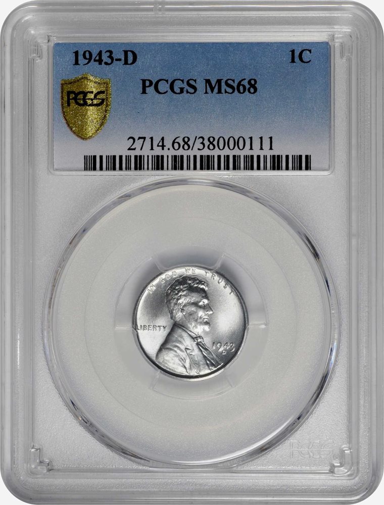 1943-D Lincoln Cent. MS-68 (PCGS)., MS68 - PCGS Auction Prices