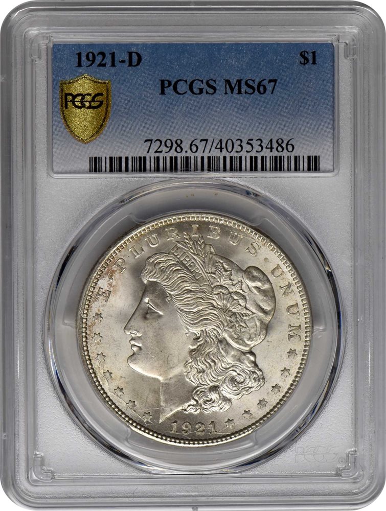 1921-D Morgan Silver Dollar. MS-67 (PCGS)., MS67 - PCGS Auction Prices