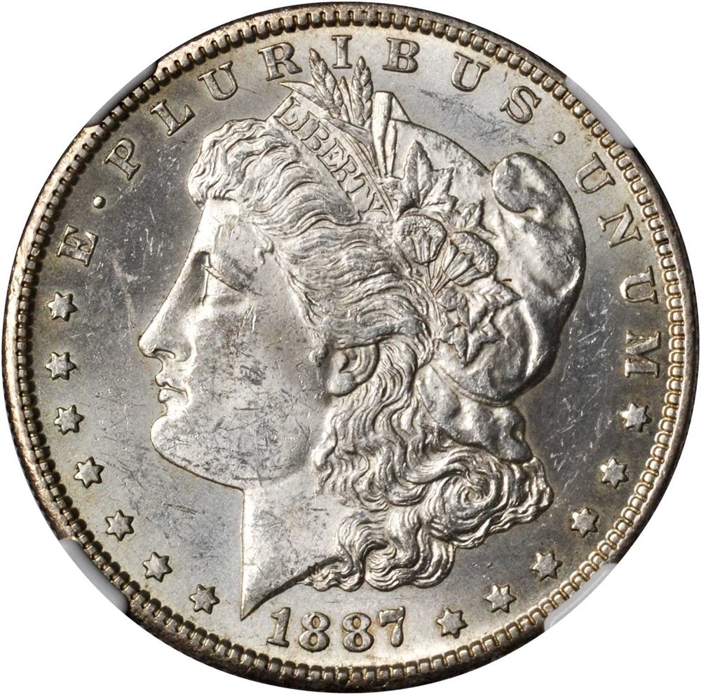 1887-S/S Morgan Silver Dollar. VAM-2A. Top 100 Variety. Repunched