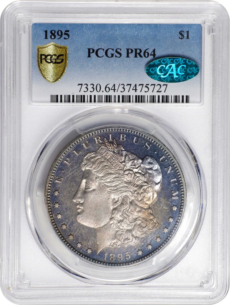1895 Morgan Silver Dollar. Proof-64 (PCGS). CAC., PR64 - PCGS