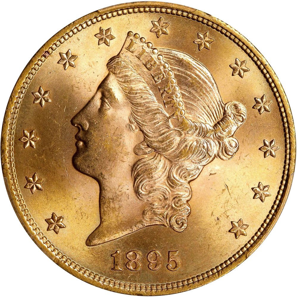 1895 Liberty Head Double Eagle. MS-64+ (PCGS)., MS64+ - PCGS