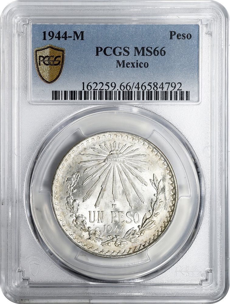 MEXICO. Peso, 1944-M. Mexico City Mint. PCGS MS-66., MS66 - PCGS