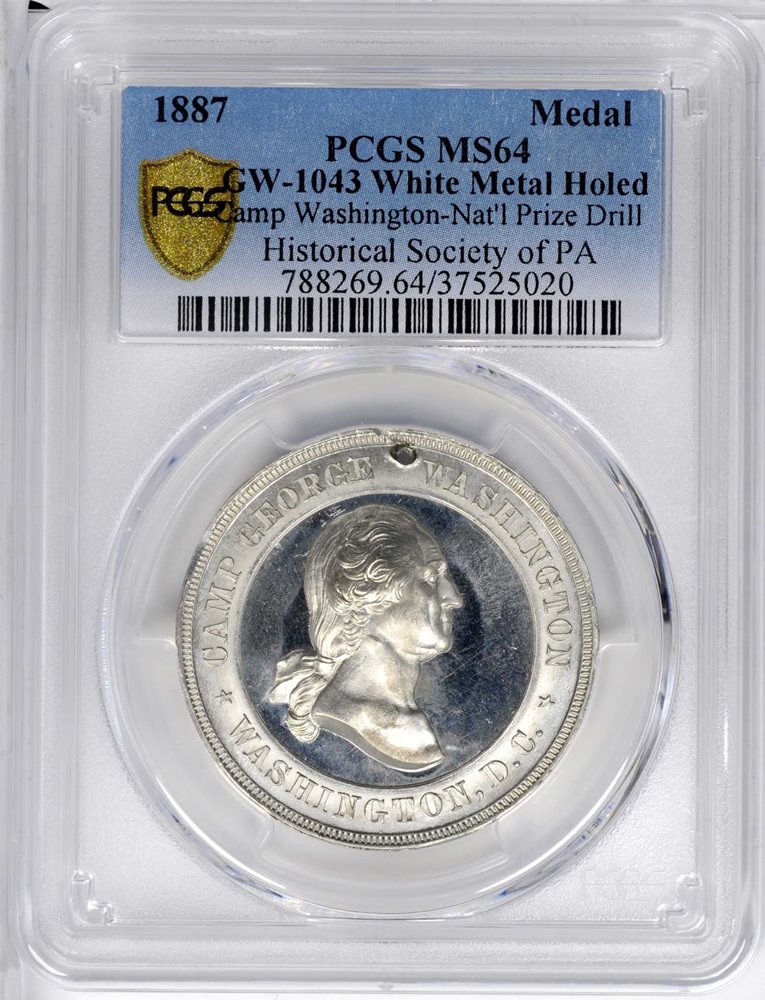 1887 Camp George Washington National Prize Drill medal. Musante GW