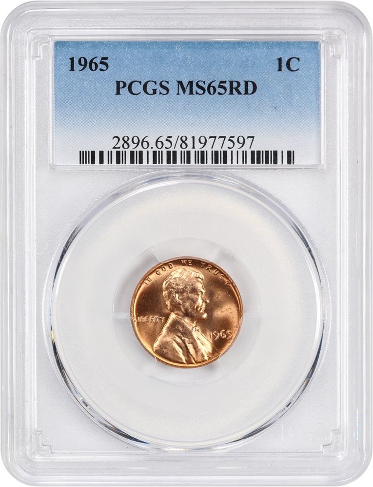 1965 1c PCGS MS65 RD, MS65RD - PCGS Auction Prices