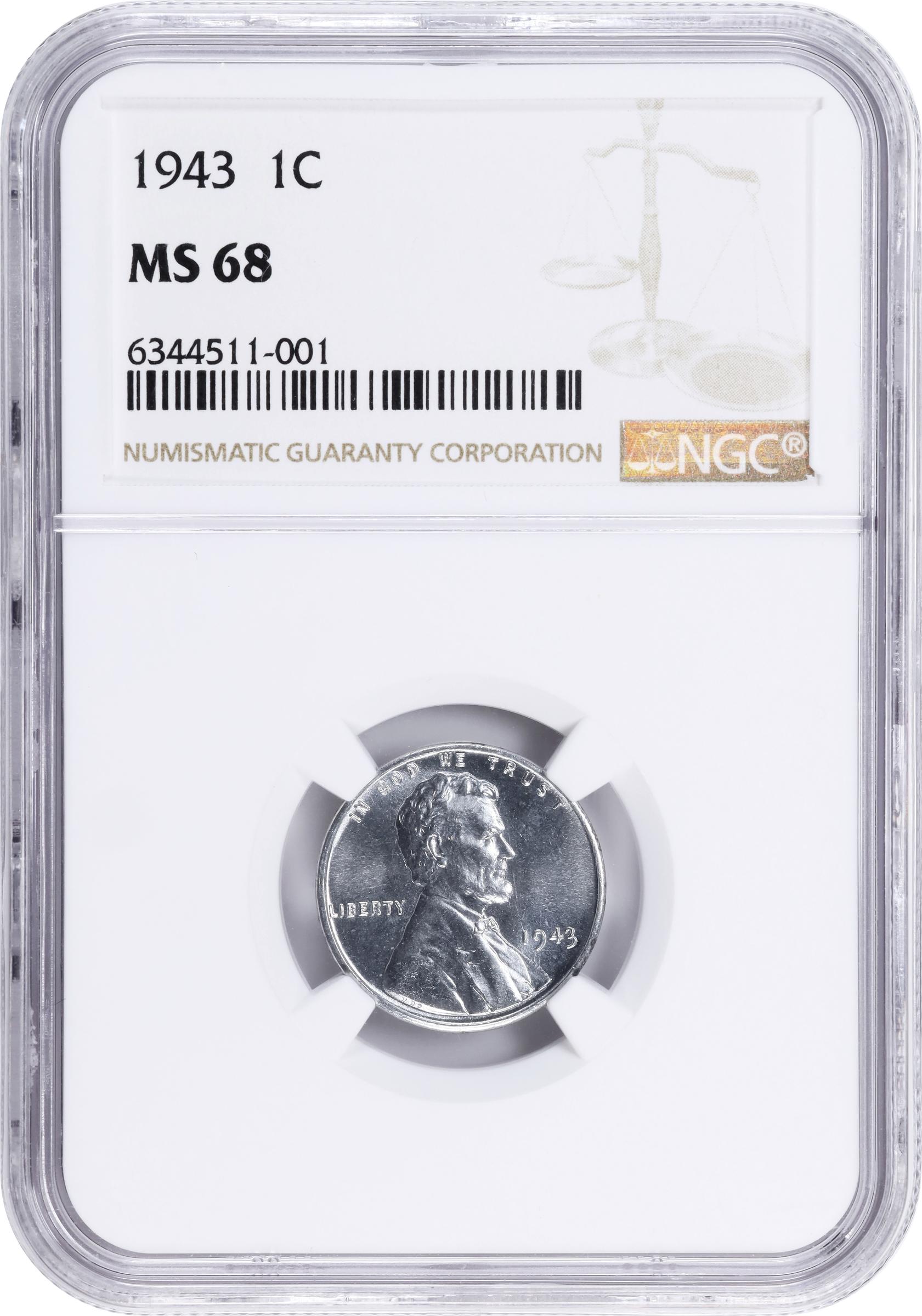 1943 Lincoln Cent. MS-68 (NGC)., MS68 - PCGS Auction Prices