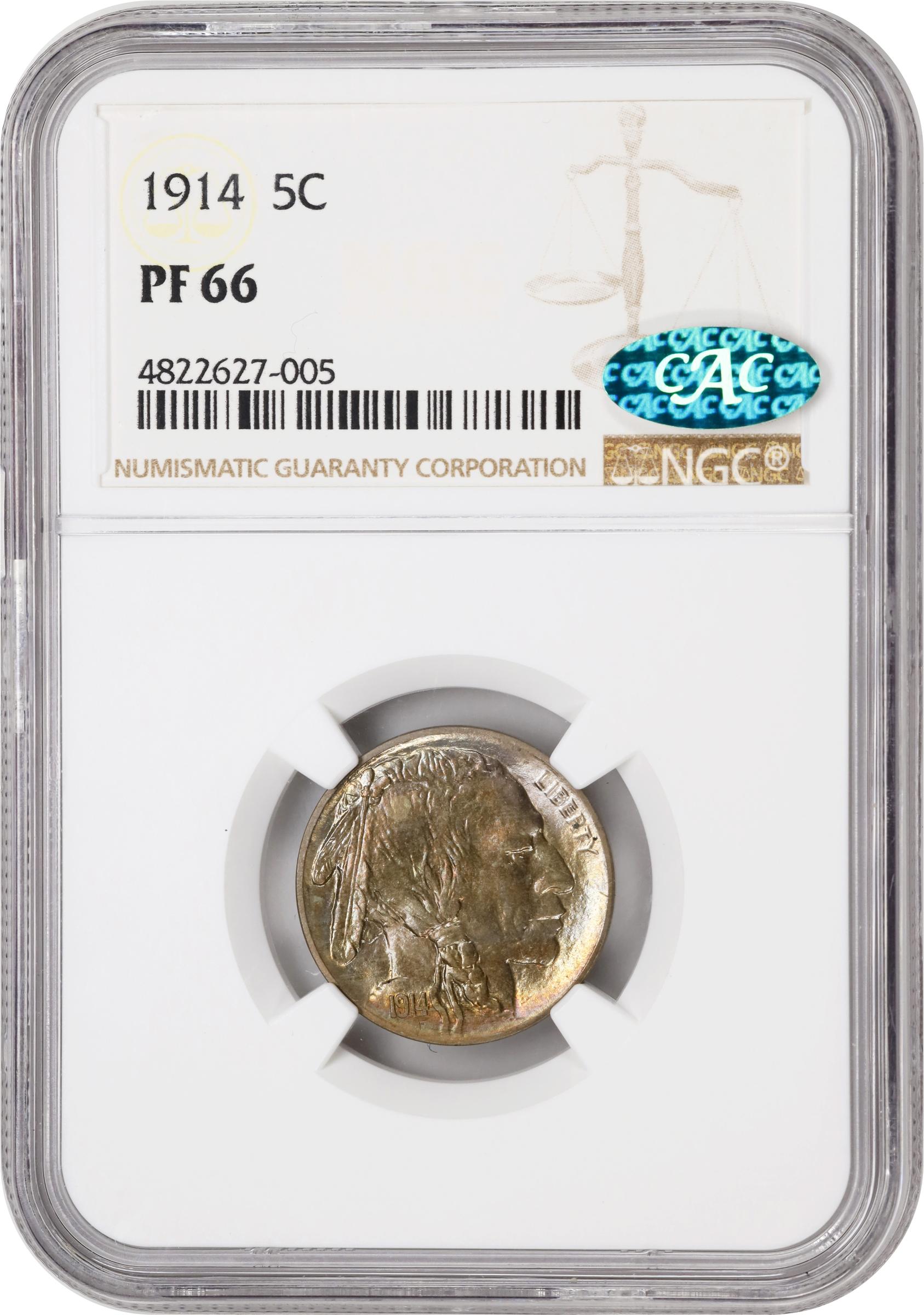 1914 Buffalo Nickel. JD-1. Rarity-2. Proof-66 (NGC). CAC., PR66