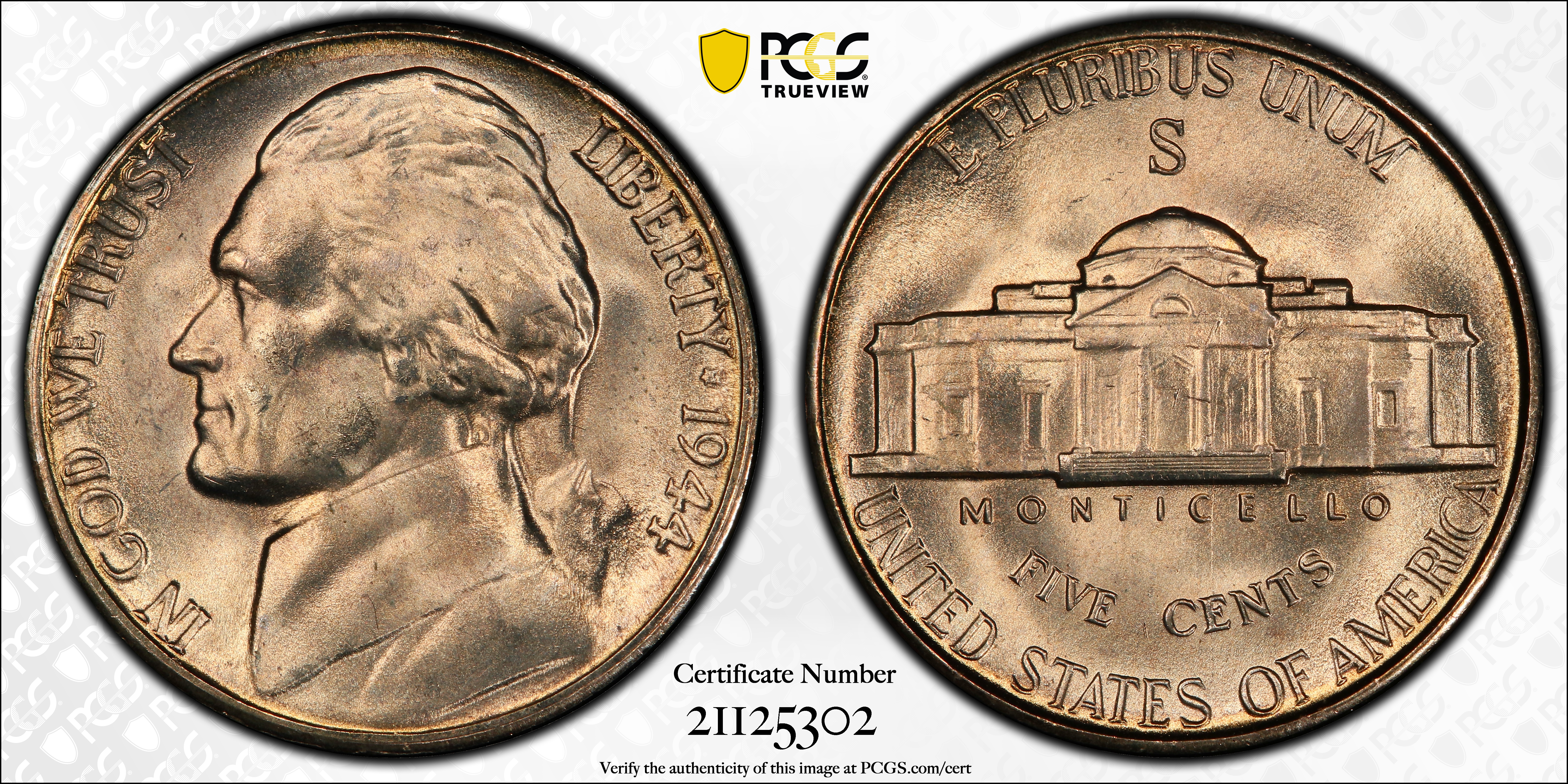 1944-S Jefferson Nickel. MS-66 FS (PCGS)., MS66FS - PCGS Auction