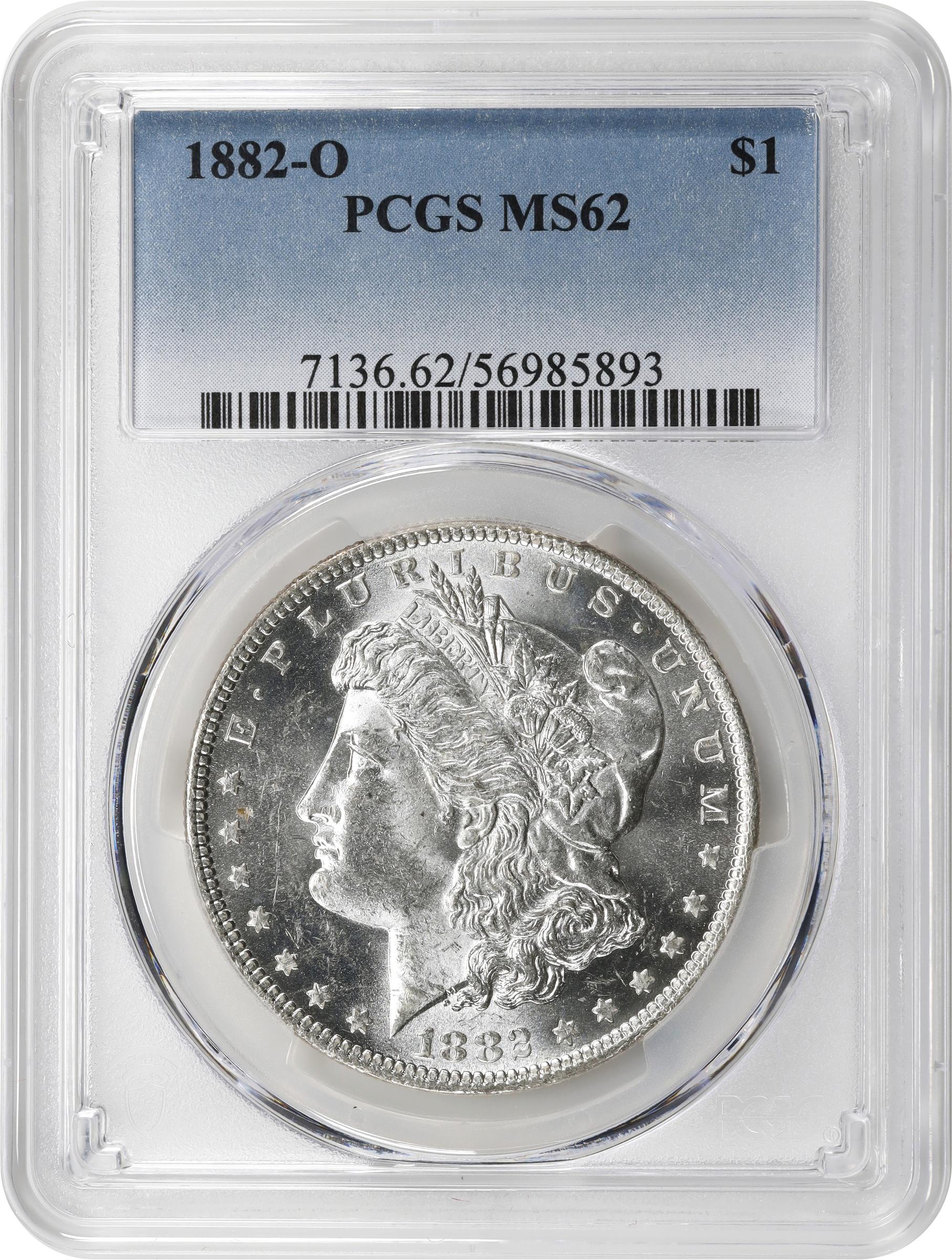 1882-O Morgan Silver Dollar. MS-62 (PCGS)., MS62 - PCGS Auction Prices