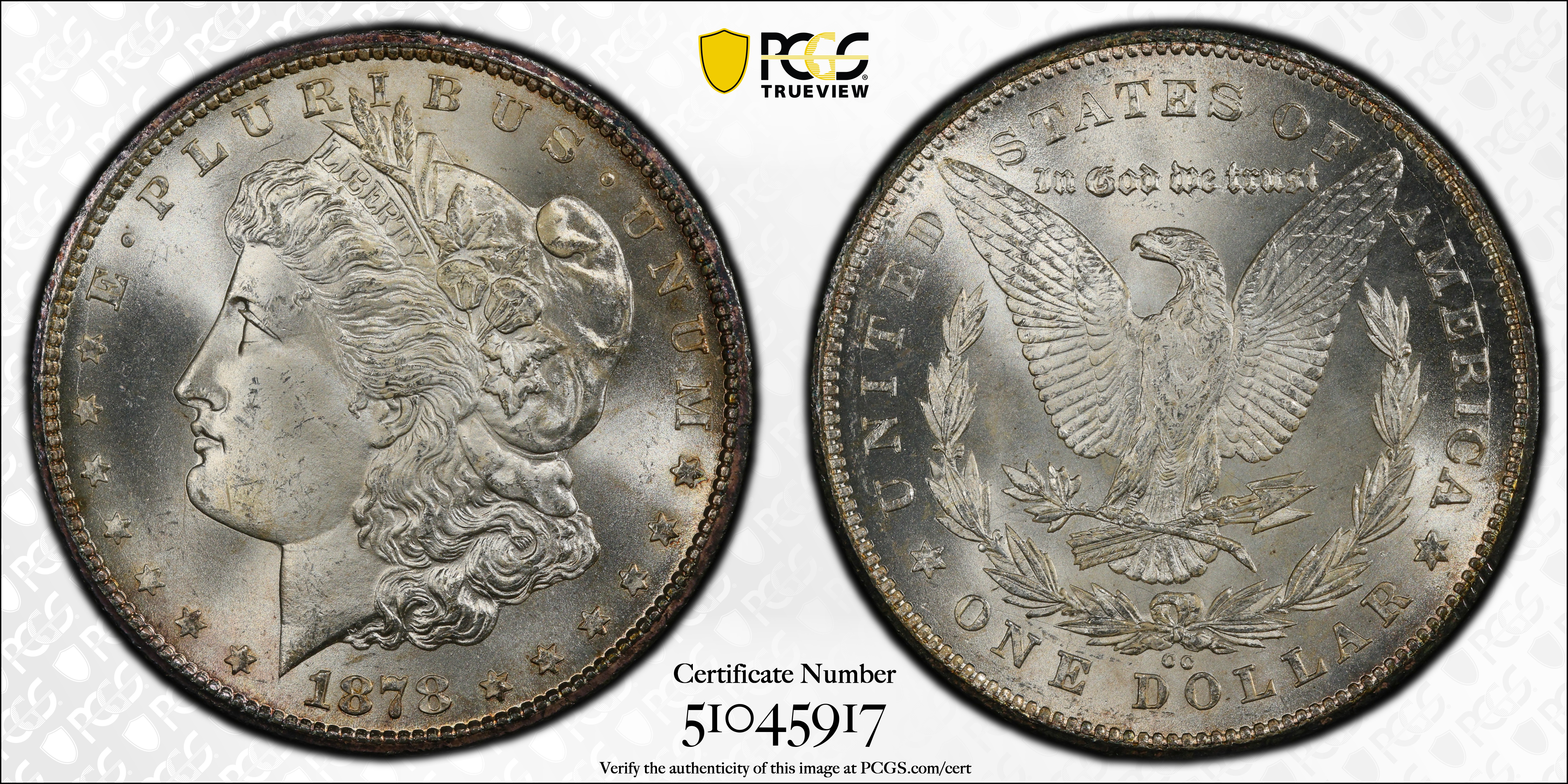 1878-CC Morgan Silver Dollar. MS-66 (PCGS)., MS66 - PCGS Auction