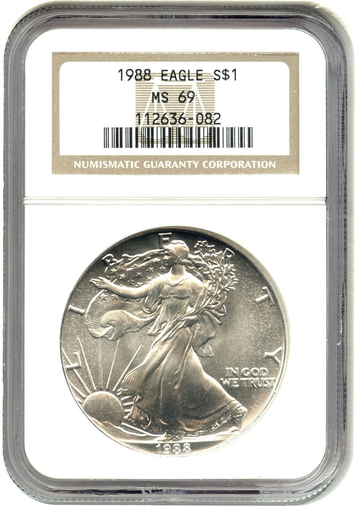 1988 Silver Eagle $1 NGC MS69, MS69 - PCGS Auction Prices