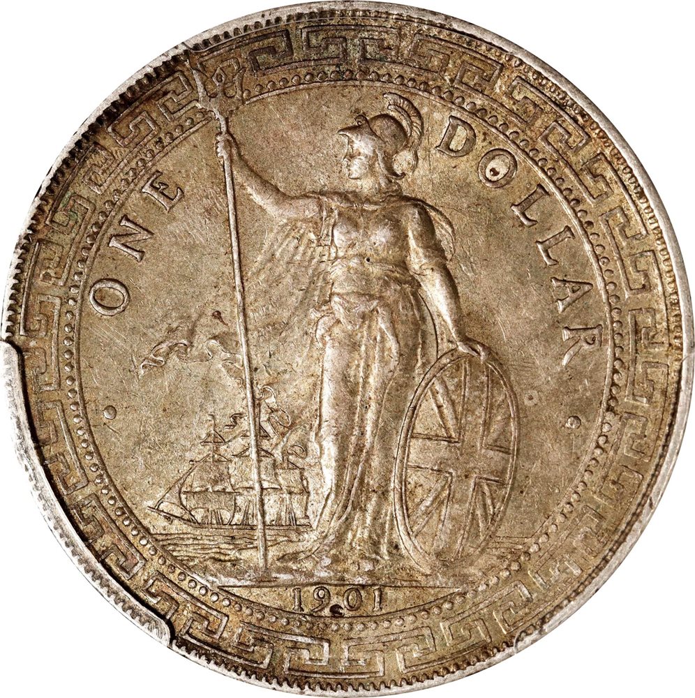 GREAT BRITAIN. Trade Dollar, 1901-B. Bombay Mint. Victoria. PCGS