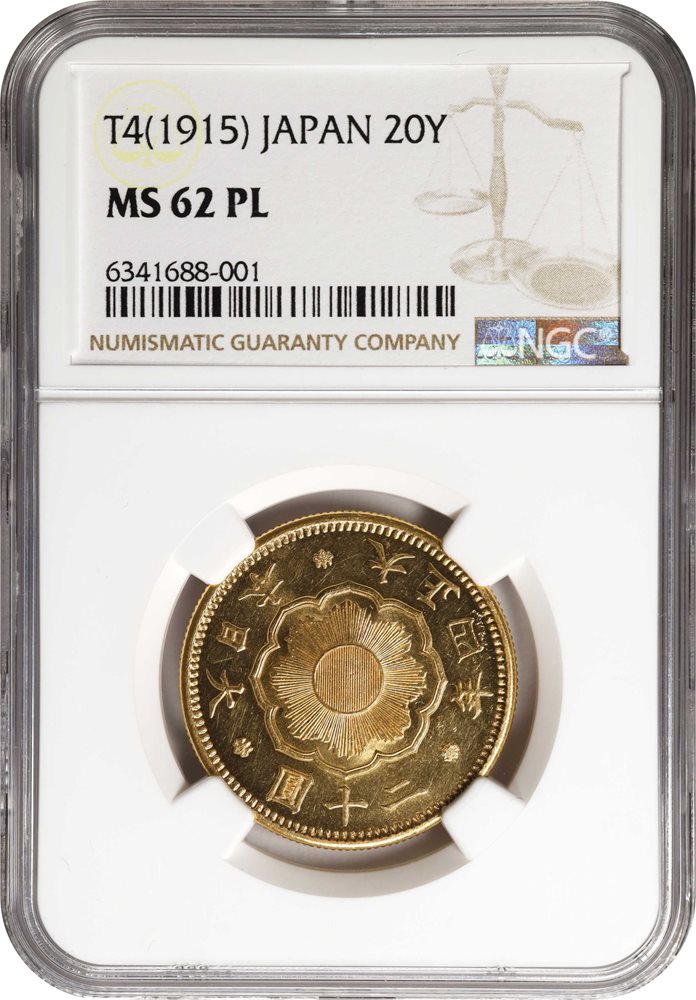JAPAN. 20 Yen, Year 4 (1915). Osaka Mint. Yoshihito (Taisho). NGC