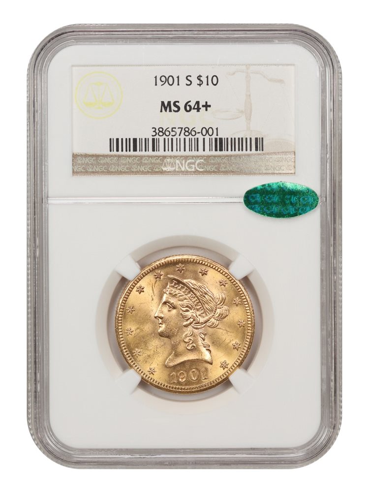 1901-S $10 NGC/CAC MS64+, MS64+ - PCGS Auction Prices