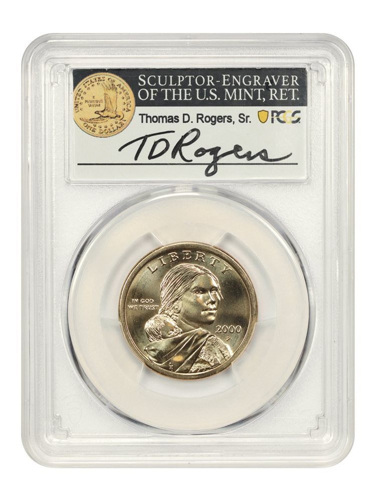 2000-P $1 PCGS MS67 (Cheerios, FS-902, T.D. Rogers Autograph