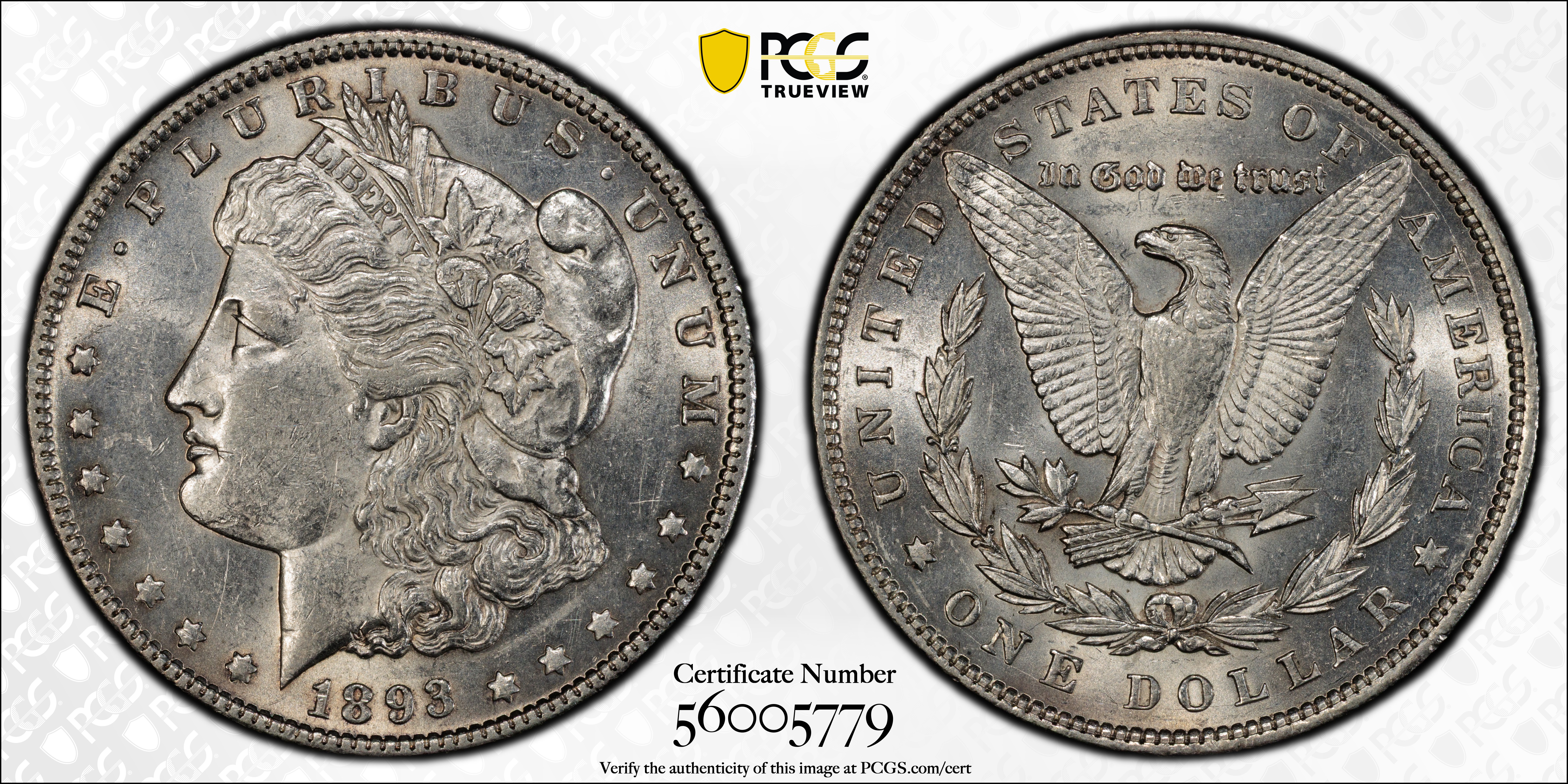 1893 Morgan Silver Dollar. AU-55 (PCGS)., AU55 - PCGS Auction Prices