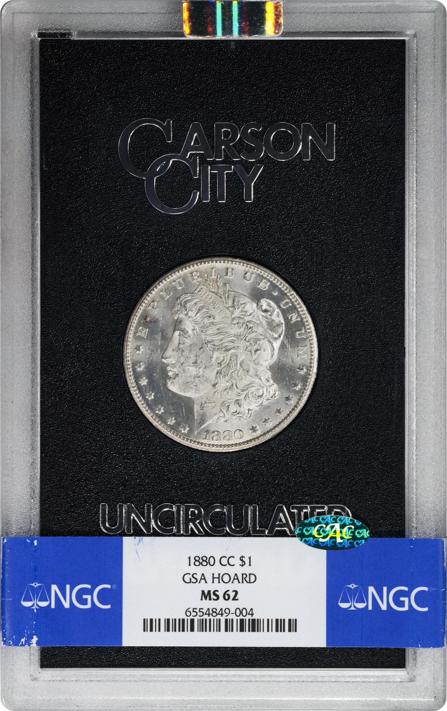 1880-CC GSA Morgan Silver Dollar. MS-62 (NGC). CAC., MS62 - PCGS