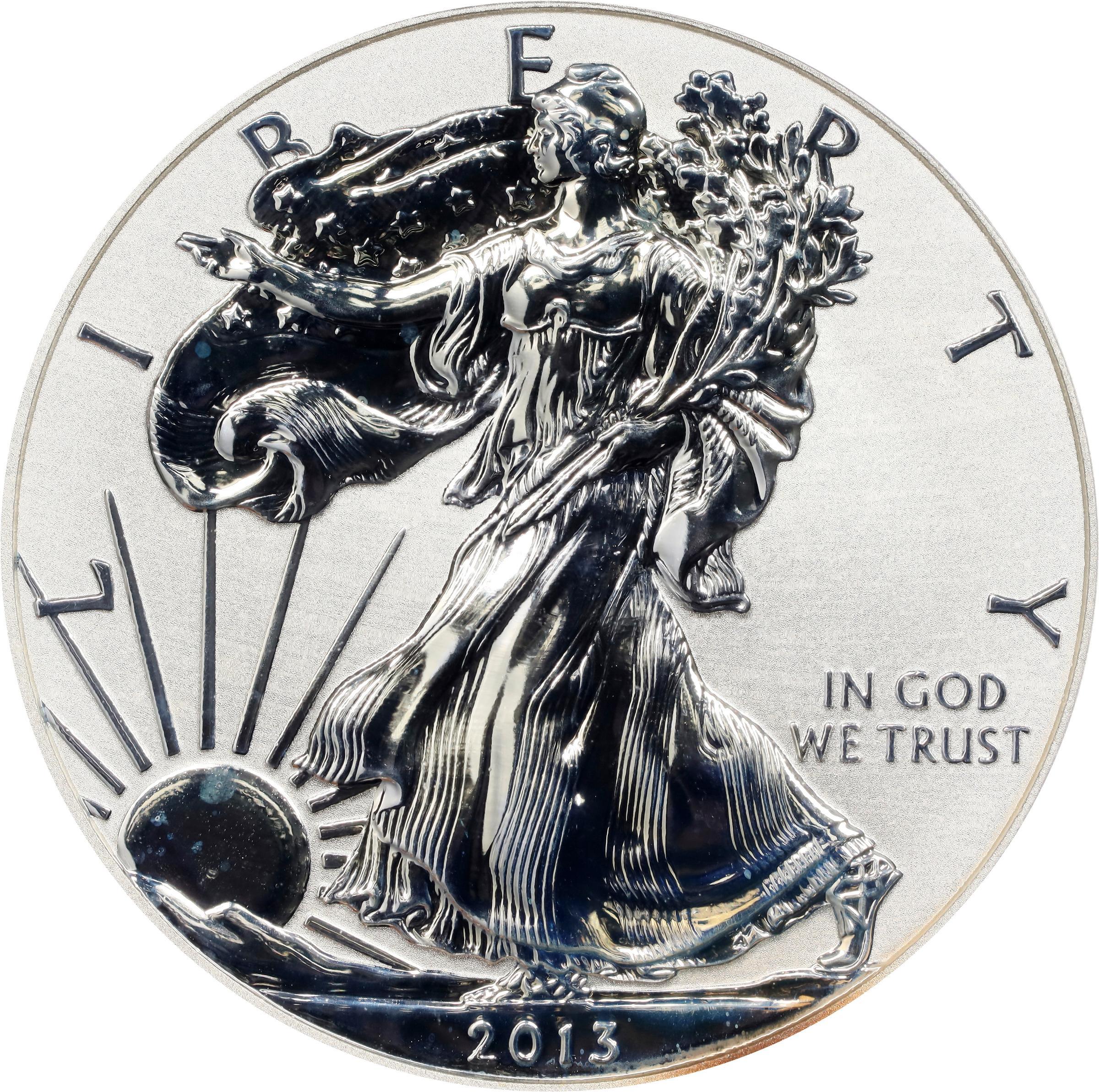2013-W Silver Eagle. First Strike. Reverse Proof-70 (PCGS). Miles